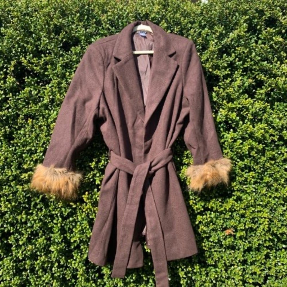 Faux Fur Cuff Coat
